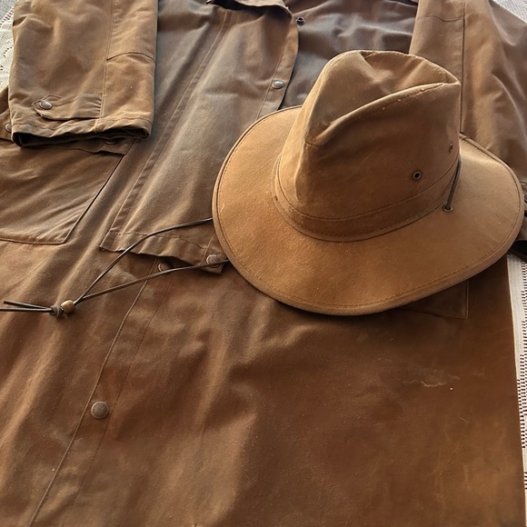 Vintage Men’s Australian Outback Collection Oil Skin Duster & Cowboy Hat - Picture 10 of 16